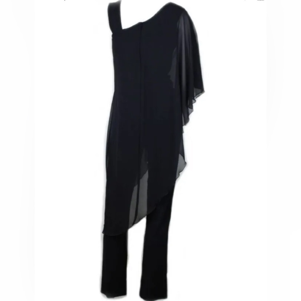NEW AUSTRALIAN MADE MISS ME BLACK STRETCH JUMPSUIT WORK/EVENING Size 8 - Picture 2 of 7